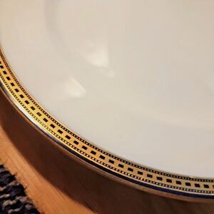 Antique Royal Doulton England Cobalt Blue Gold Rim Plate 10.5 MINT! Art Deco